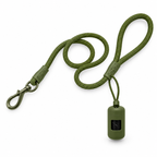 Laisse Promenade avec distributeur de sacs — Vert olive